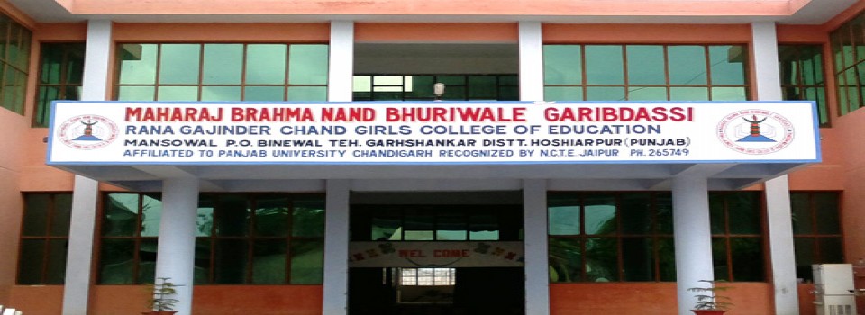 Maharaj Brahmanand Bhuriwale Garib Dassi Rana Gajinder Chand BEd Girls College_cover